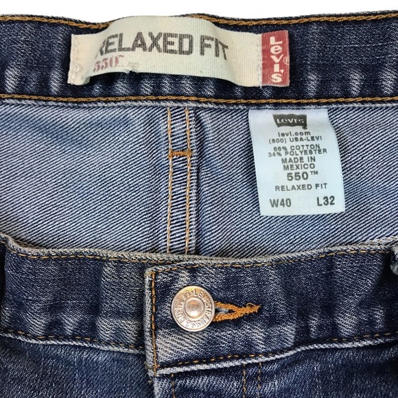 Vintage Levi's 550 Mens Jeans Size 40x32 Relaxed Fit Medium Wash Blue - Picture 8 of 9